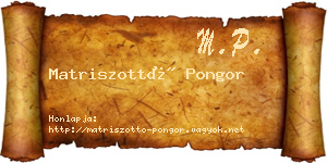 Matriszottó Pongor névjegykártya